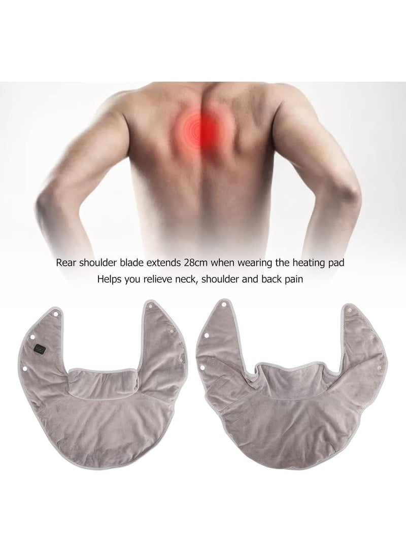 وسادة حرارية كهربائية كبيرة للرقبة والأكتاف والظهر - 3 مستويات حرارة قابلة للتعديل وتصميم مريح لتخفيف الإجهاد والاسترخاء الشامل للجسم - Image 3